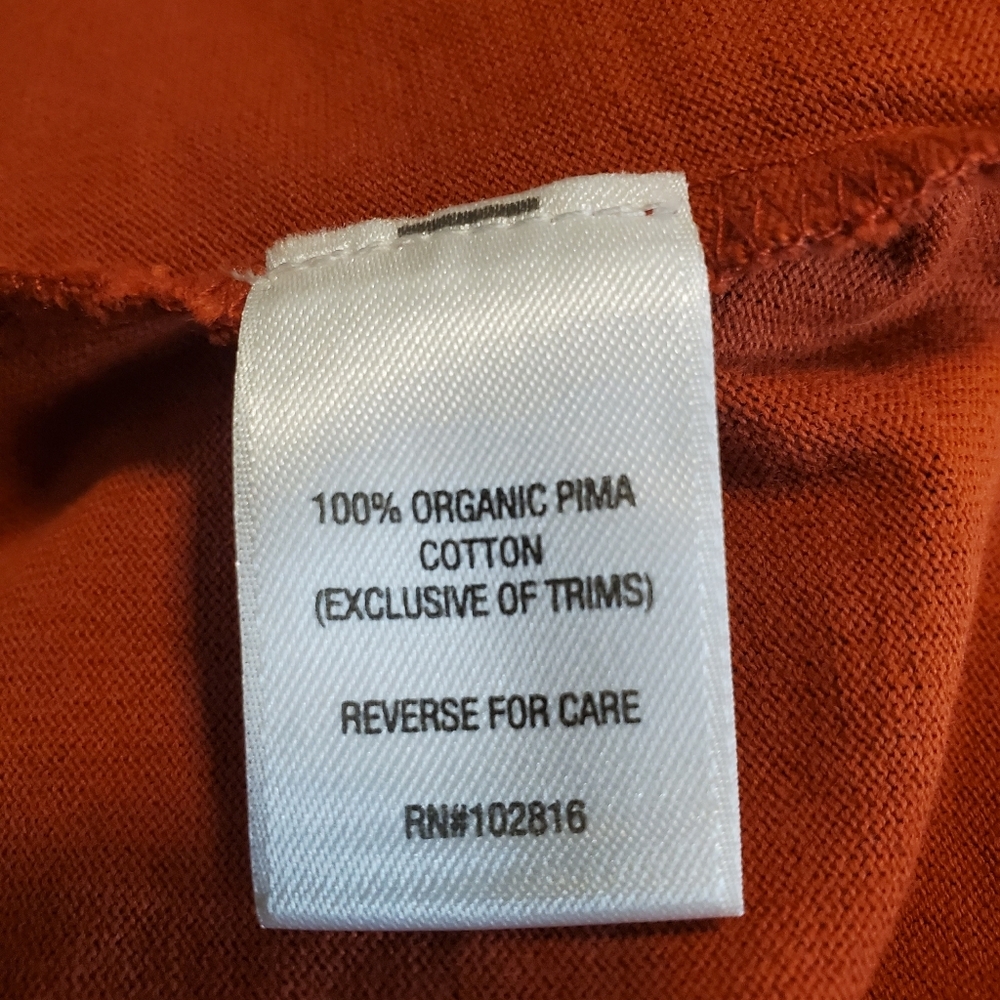 Garnet Hill Size 12 Organic Pima Cotton Pumpkin color 3/4 Sl shift dress - Picture 8 of 9